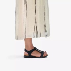 Sandali bassi da donna Kitly Gem in pelle nera