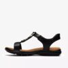 Sandali bassi da donna Kitly Gem in pelle nera Sandali bassi da donna Kitly Gem in pelle nera