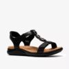 Sandali bassi da donna Kitly Gem in pelle nera Sandali bassi da donna Kitly Gem in pelle nera