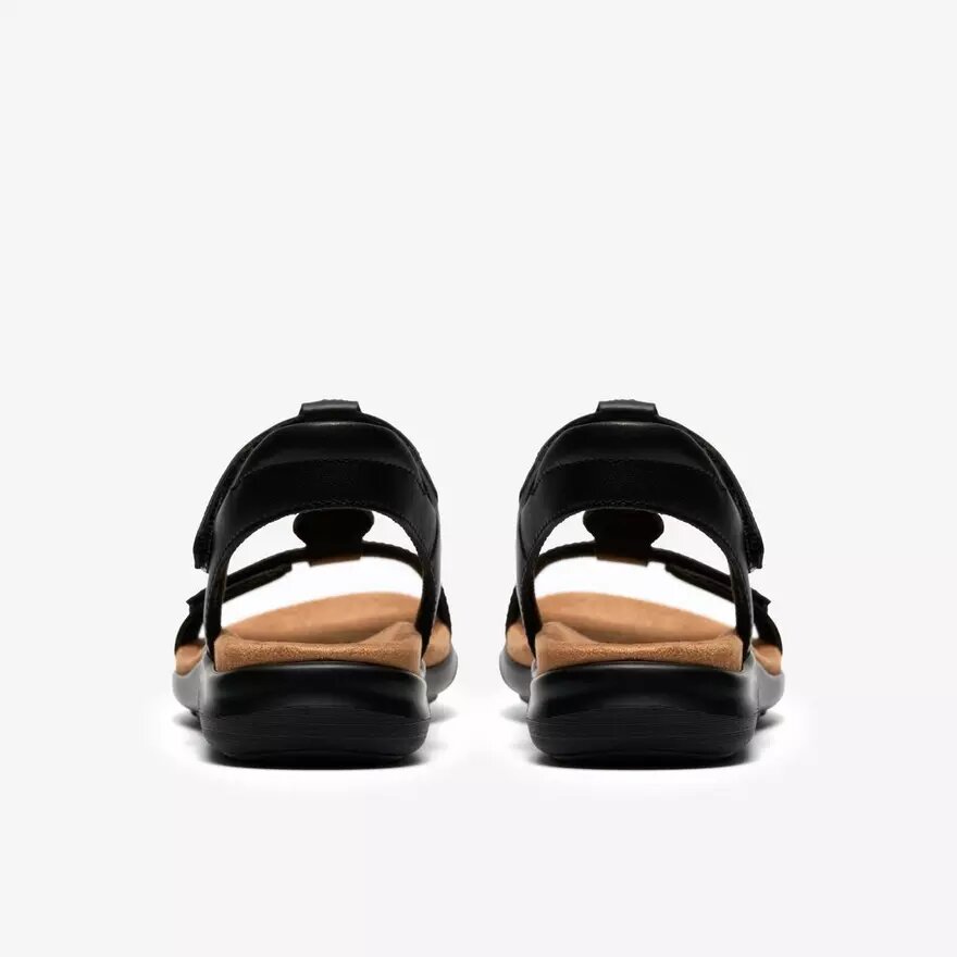 Sandali bassi da donna Kitly Gem in pelle nera Sandali bassi da donna Kitly Gem in pelle nera