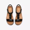 Sandali bassi da donna Kitly Gem in pelle nera Sandali bassi da donna Kitly Gem in pelle nera