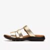 Sandali bassi da donna Kitly Pearl in pelle color champagne