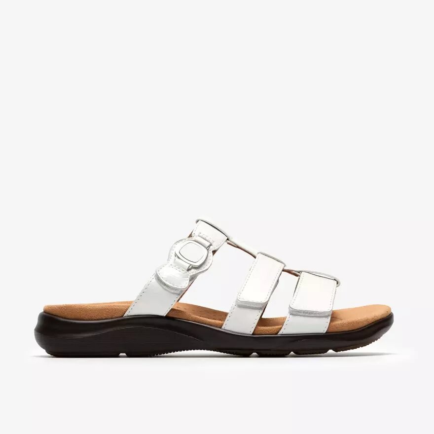 Sandali bassi da donna Kitly Pearl in vernice bianca Sandali bassi da donna Kitly Pearl in vernice bianca