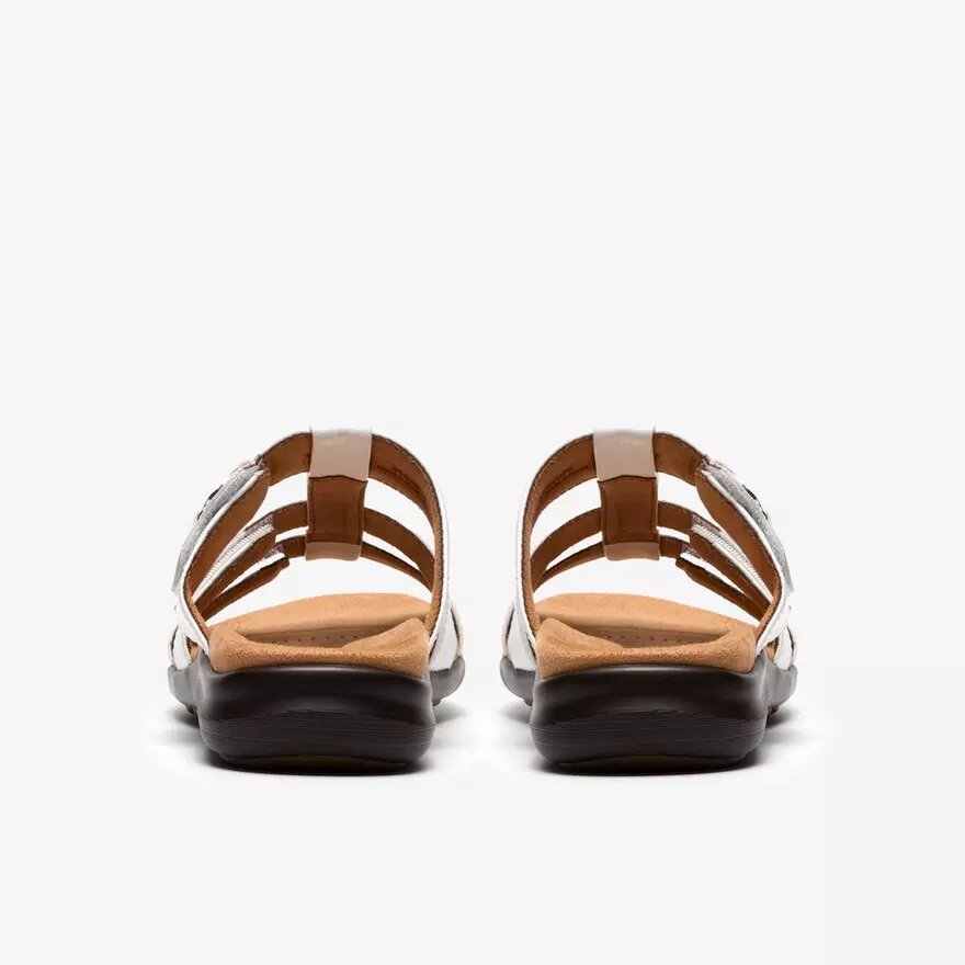 Sandali bassi da donna Kitly Pearl in vernice bianca Sandali bassi da donna Kitly Pearl in vernice bianca