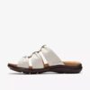 Sandali bassi da donna Kitly Slide in pelle color crema