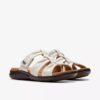 Sandali bassi da donna Kitly Slide in pelle color crema