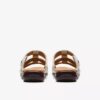 Sandali bassi da donna Kitly Slide in pelle color crema