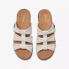 Sandali bassi da donna Kitly Slide in pelle color crema