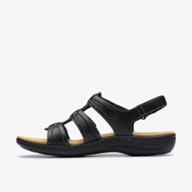 Sandali bassi da donna Laurieann Ivy in pelle nera Sandali bassi da donna Laurieann Ivy in pelle nera