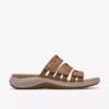 Sandali bassi da donna Maelynn Abby in pelle color cuoio
