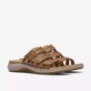 Sandali bassi da donna Maelynn Abby in pelle color cuoio