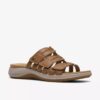 Sandali bassi da donna Maelynn Abby in pelle color cuoio