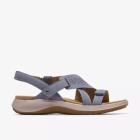 Sandali bassi da donna Maelynn Gem in nabuk blu denim