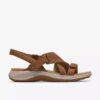 Sandali bassi da donna Maelynn Gem in nabuk color cuoio