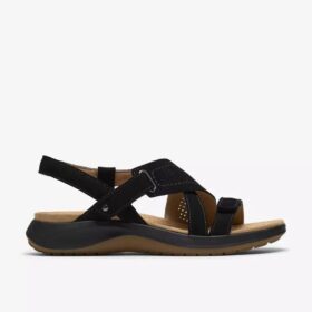 Sandali bassi da donna Maelynn Gem in nabuk nero
