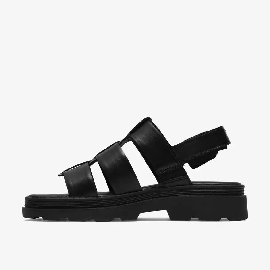 Sandali bassi da donna Orinoco3 con cinturino in pelle nera Sandali bassi da donna Orinoco3 con cinturino in pelle nera