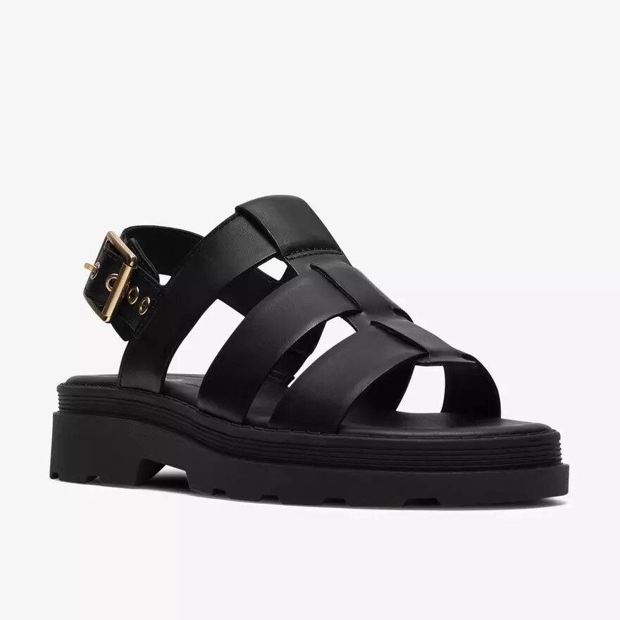 Sandali bassi da donna Orinoco3 con cinturino in pelle nera Sandali bassi da donna Orinoco3 con cinturino in pelle nera