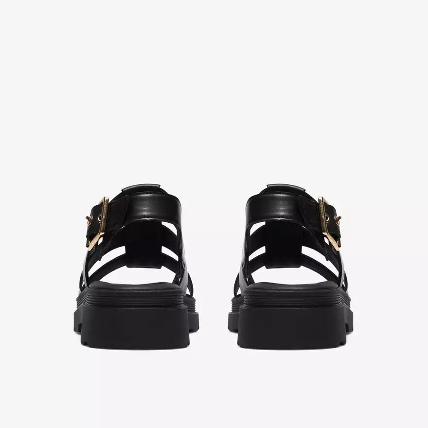 Sandali bassi da donna Orinoco3 con cinturino in pelle nera Sandali bassi da donna Orinoco3 con cinturino in pelle nera