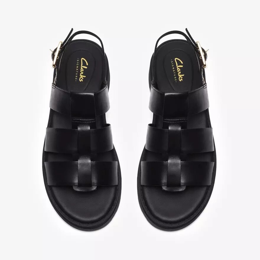 Sandali bassi da donna Orinoco3 con cinturino in pelle nera Sandali bassi da donna Orinoco3 con cinturino in pelle nera