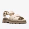 Sandali bassi da donna Orinoco3 Cross in pelle color crema Sandali bassi da donna Orinoco3 Cross in pelle color crema