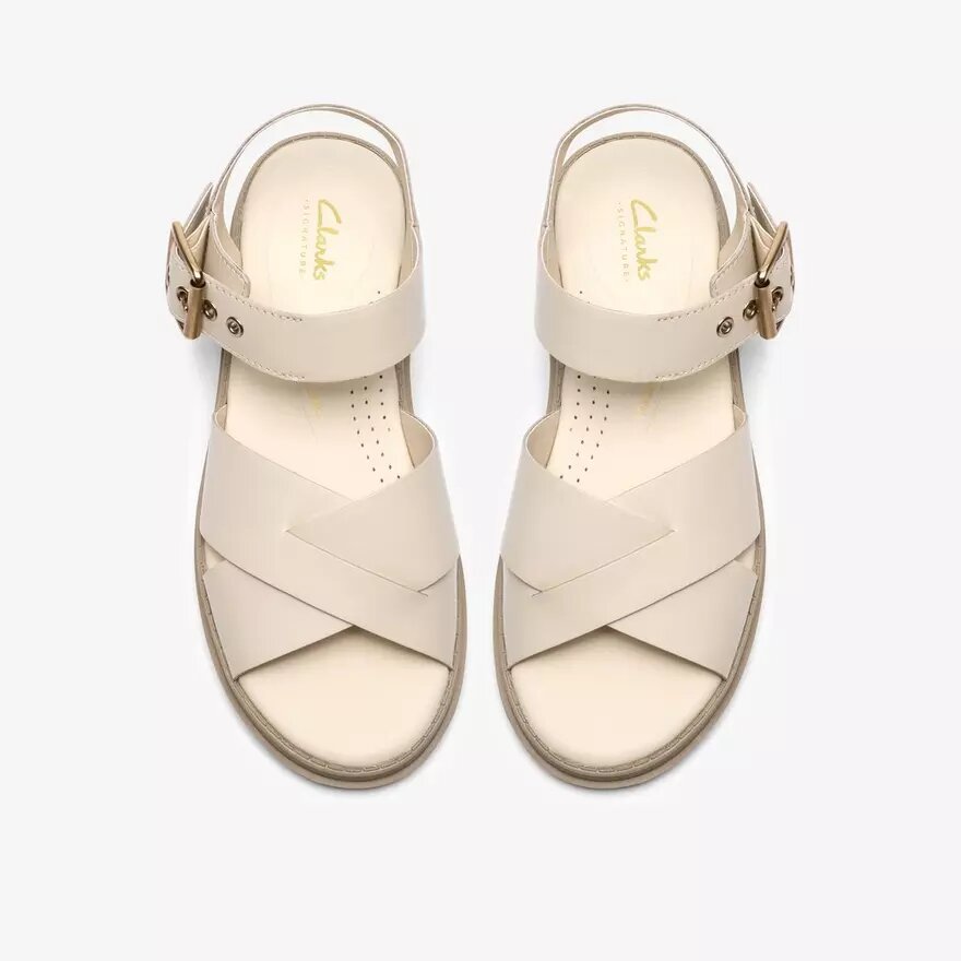 Sandali bassi da donna Orinoco3 Cross in pelle color crema Sandali bassi da donna Orinoco3 Cross in pelle color crema