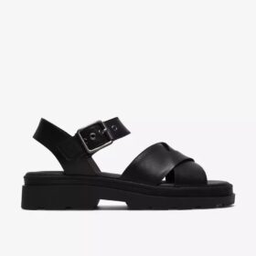 Sandali bassi da donna Orinoco3 Cross in pelle nera