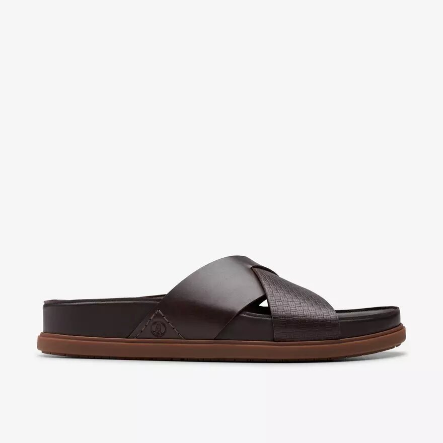 Sandali bassi da uomo Torford Cross in pelle marrone Sandali bassi da uomo Torford Cross in pelle marrone