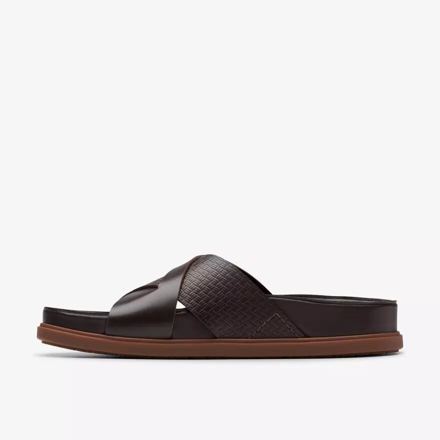 Sandali bassi da uomo Torford Cross in pelle marrone Sandali bassi da uomo Torford Cross in pelle marrone