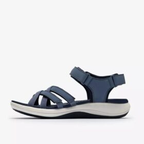 Sandali con listini da donna Mira Shore blu navy