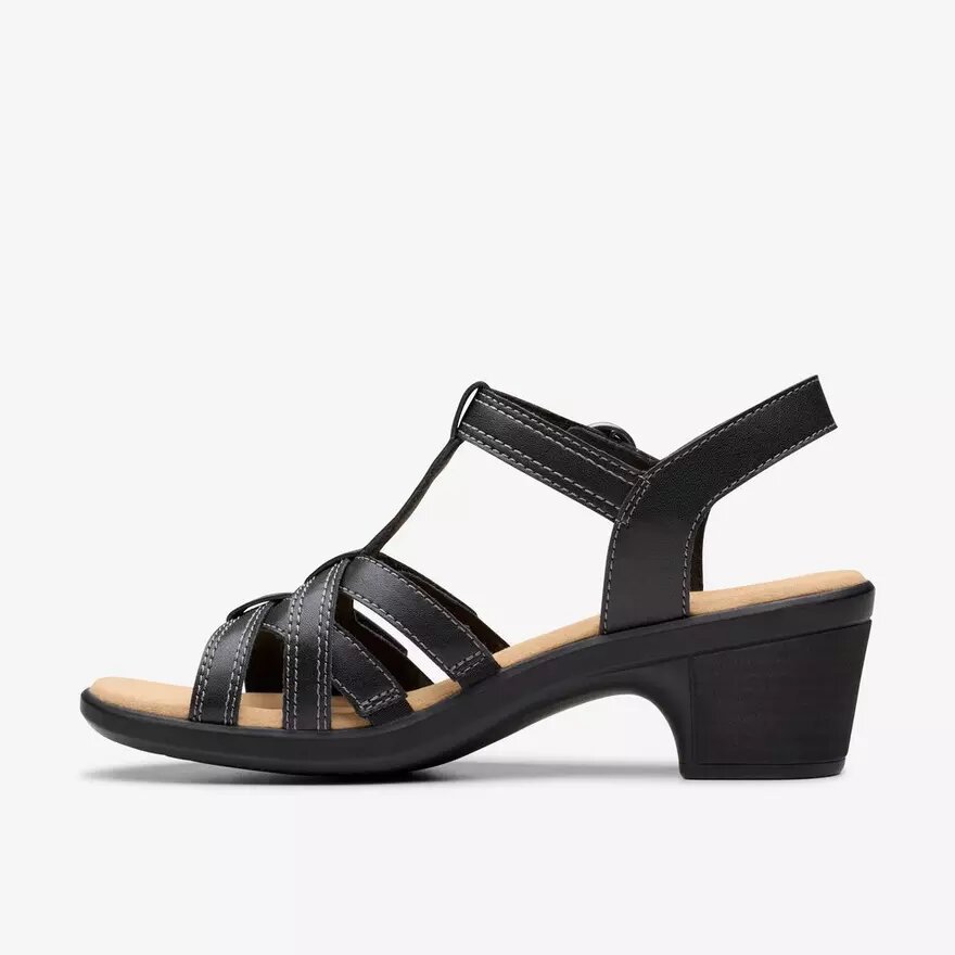 Sandali con tacco da donna Emily 2 Rose in pelle nera Sandali con tacco da donna Emily 2 Rose in pelle nera