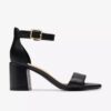 Sandali con tacco da donna Ezoria Mae in pelle nera Sandali con tacco da donna Ezoria Mae in pelle nera