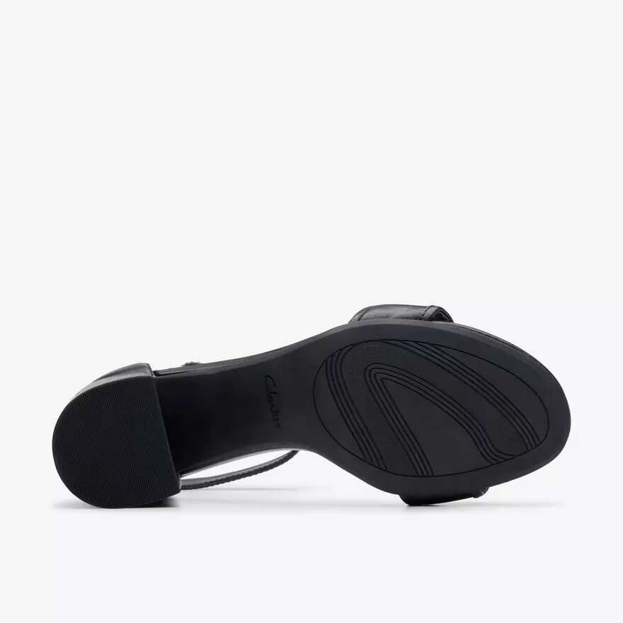 Sandali con tacco da donna Ezoria Mae in pelle nera Sandali con tacco da donna Ezoria Mae in pelle nera