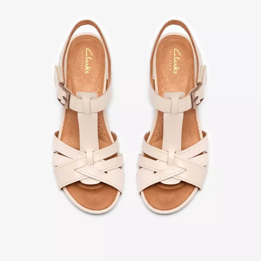 Sandali con tacco da donna Kymber Glow in pelle color crema Sandali con tacco da donna Kymber Glow in pelle color crema