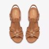 Sandali con tacco da donna Kymber Glow in pelle color cuoio