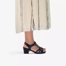 Sandali con tacco da donna Kymber Glow in pelle nera