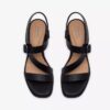 Sandali con tacco in pelle nera Jaylan Sol da donna