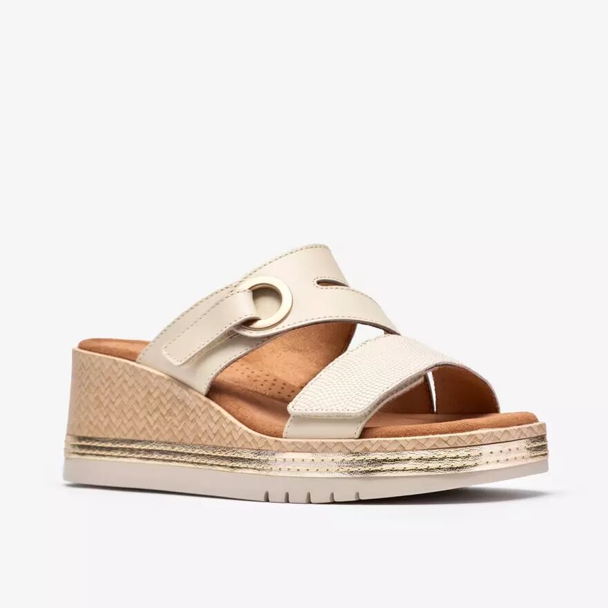 Sandali con zeppe Kidiki Cove in pelle color crema da donna Sandali con zeppe Kidiki Cove in pelle color crema da donna