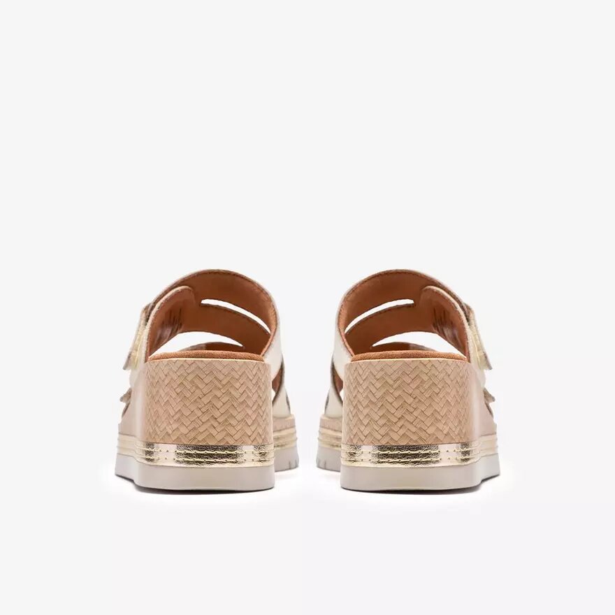 Sandali con zeppe Kidiki Cove in pelle color crema da donna Sandali con zeppe Kidiki Cove in pelle color crema da donna
