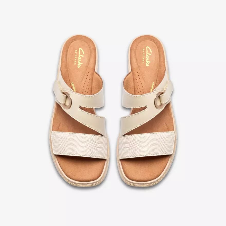 Sandali con zeppe Kidiki Cove in pelle color crema da donna Sandali con zeppe Kidiki Cove in pelle color crema da donna