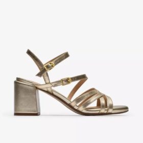 Sandali da donna Ezoria con listini color oro tenue