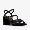 Sandali da donna Ezoria con listini in pelle nera