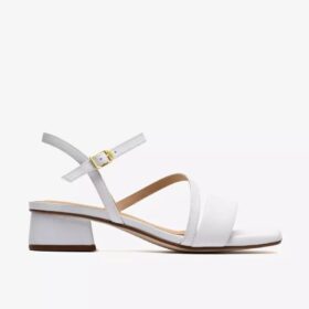 Sandali da donna Serina35 con listini in pelle bianca