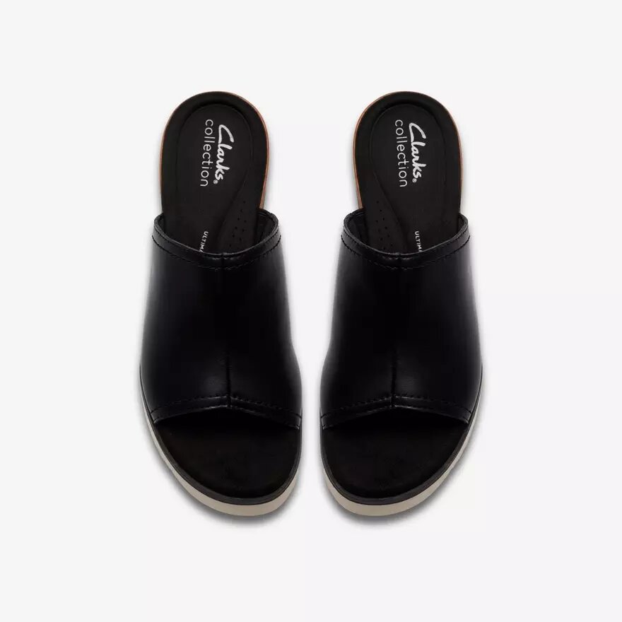 Sandali Diaz da donna con zeppe in pelle nera Sandali Diaz da donna con zeppe in pelle nera