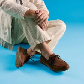 Scarpa da barca da uomo Flexway 2Eye in nabuk marrone