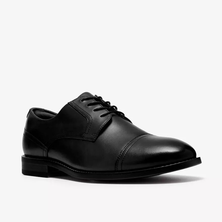 Scarpa da uomo Bowburn Cap in pelle nera Scarpa da uomo Bowburn Cap in pelle nera