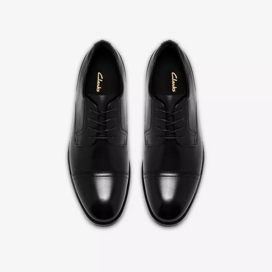 Scarpa da uomo Bowburn Cap in pelle nera Scarpa da uomo Bowburn Cap in pelle nera