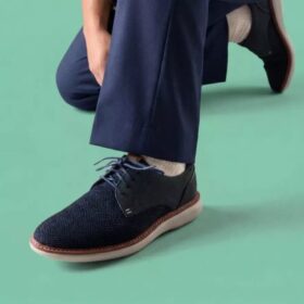 Scarpa Derby da uomo Brantin Plain in maglia blu navy