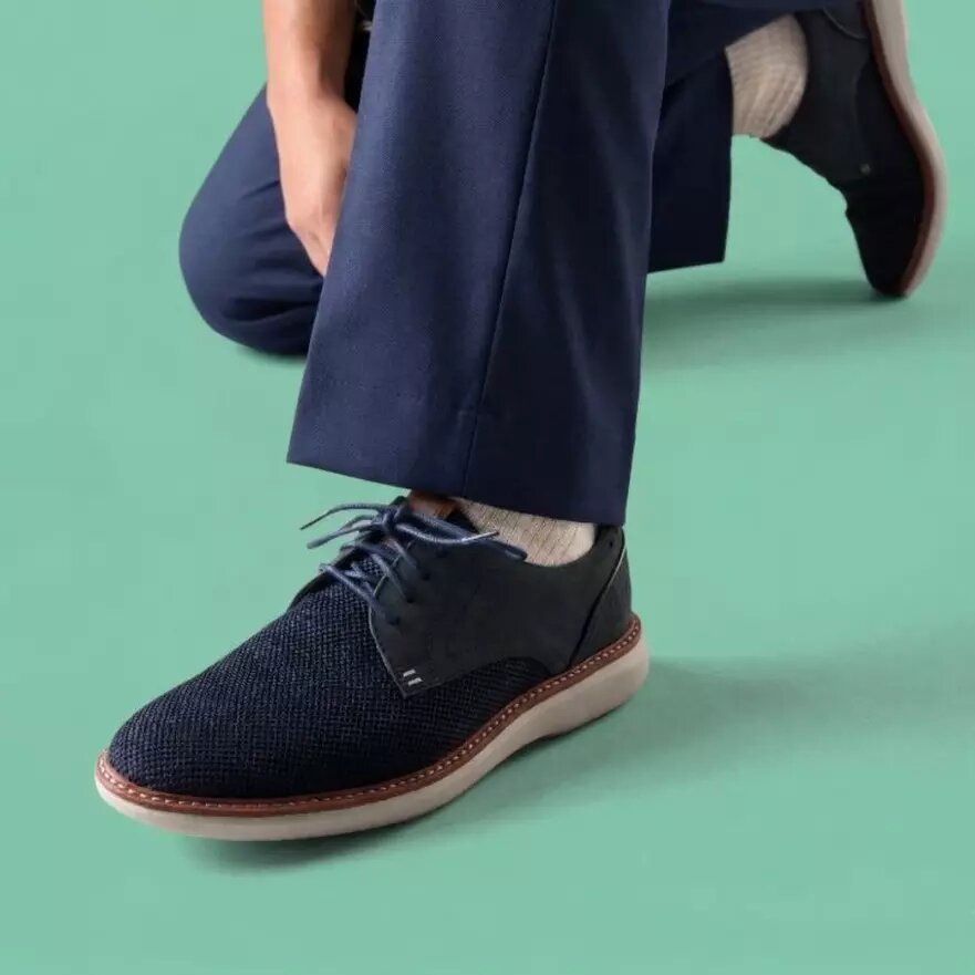 Scarpa Derby da uomo Brantin Plain in maglia blu navy Scarpa Derby da uomo Brantin Plain in maglia blu navy