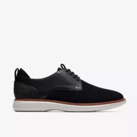 Scarpa Oxford da uomo Brantin in maglia nera a tinta unita