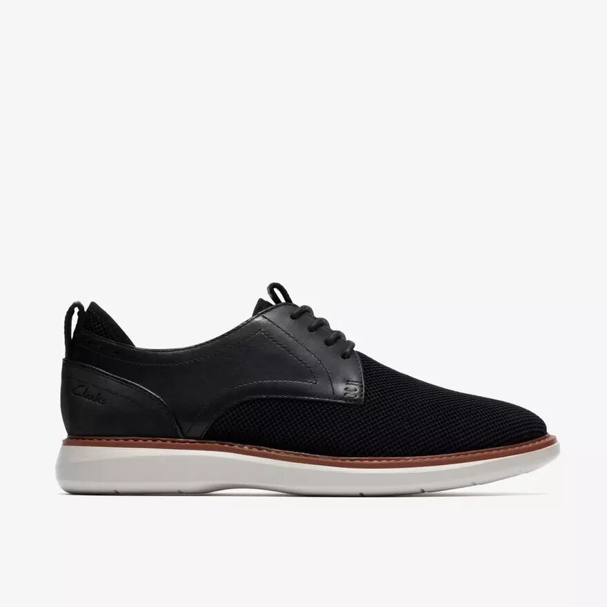 Scarpa Oxford da uomo Brantin in maglia nera a tinta unita Scarpa Oxford da uomo Brantin in maglia nera a tinta unita